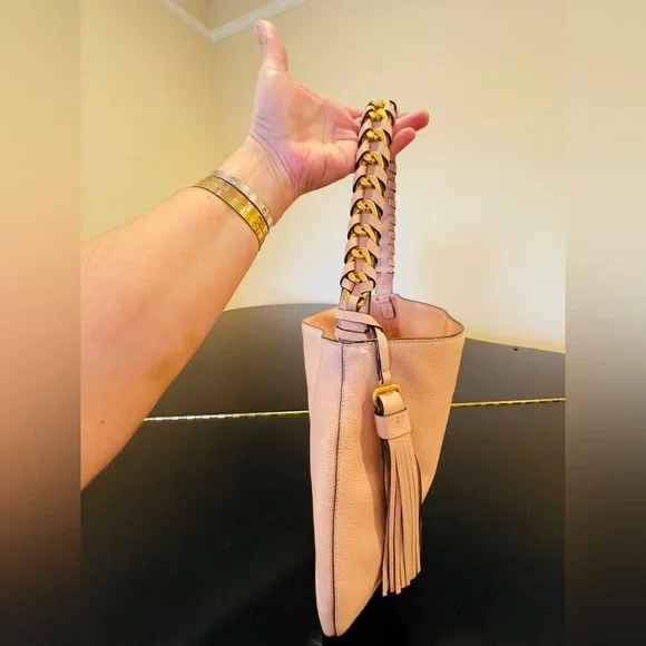 NWT Luxury Authentic Minimalist RARE Tory Burch Brooke Pebbled Leather Hobo Bag - Picture 15 of 17